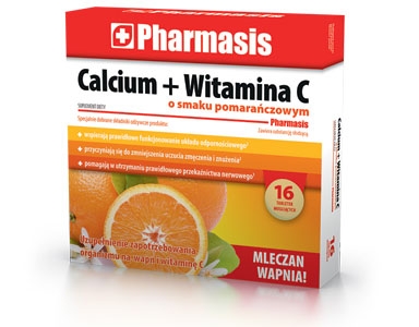 CALCIUM + WITAMINA C o smaku pomarańczowym PHARMSIS